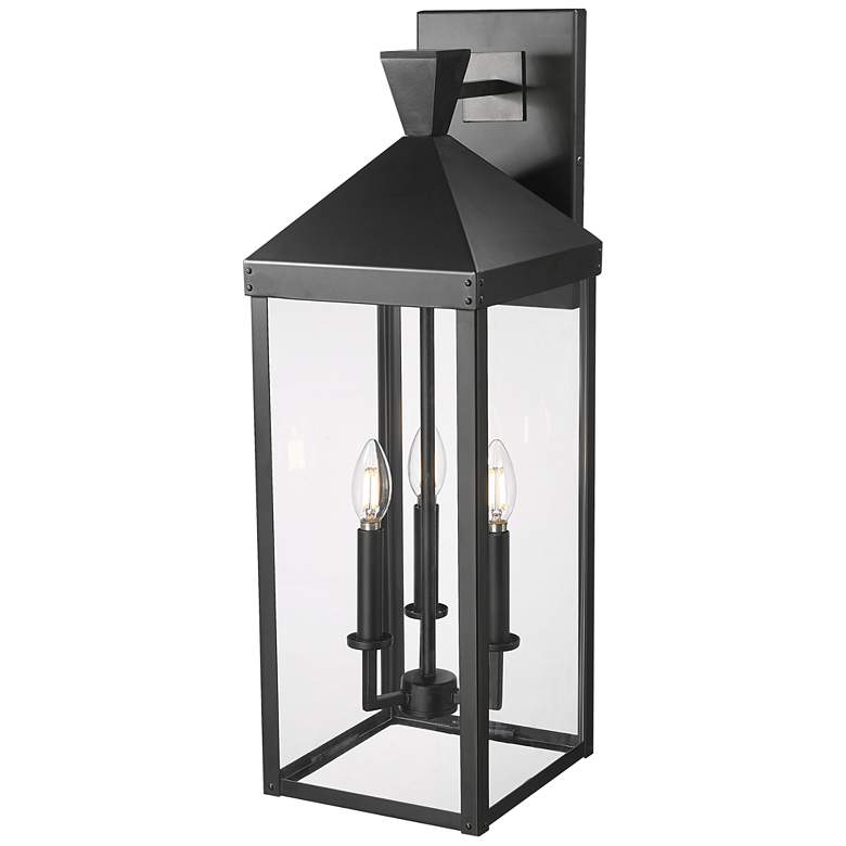 Image 1 Yates 3-Light Outdoor Wall Sconce in Powder Coated Black