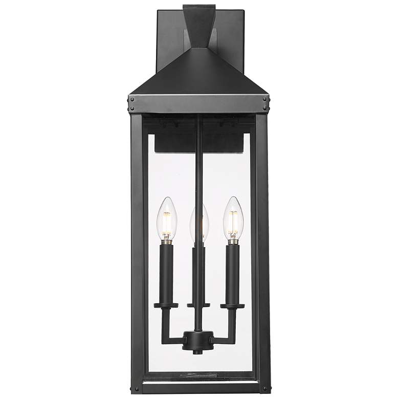 Image 2 Yates 3-Light Outdoor Wall Sconce in Powder Coated Black more views