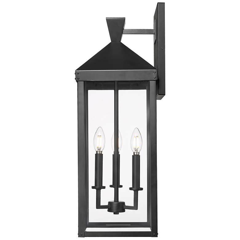 Image 3 Yates 3-Light Outdoor Wall Sconce in Powder Coated Black more views