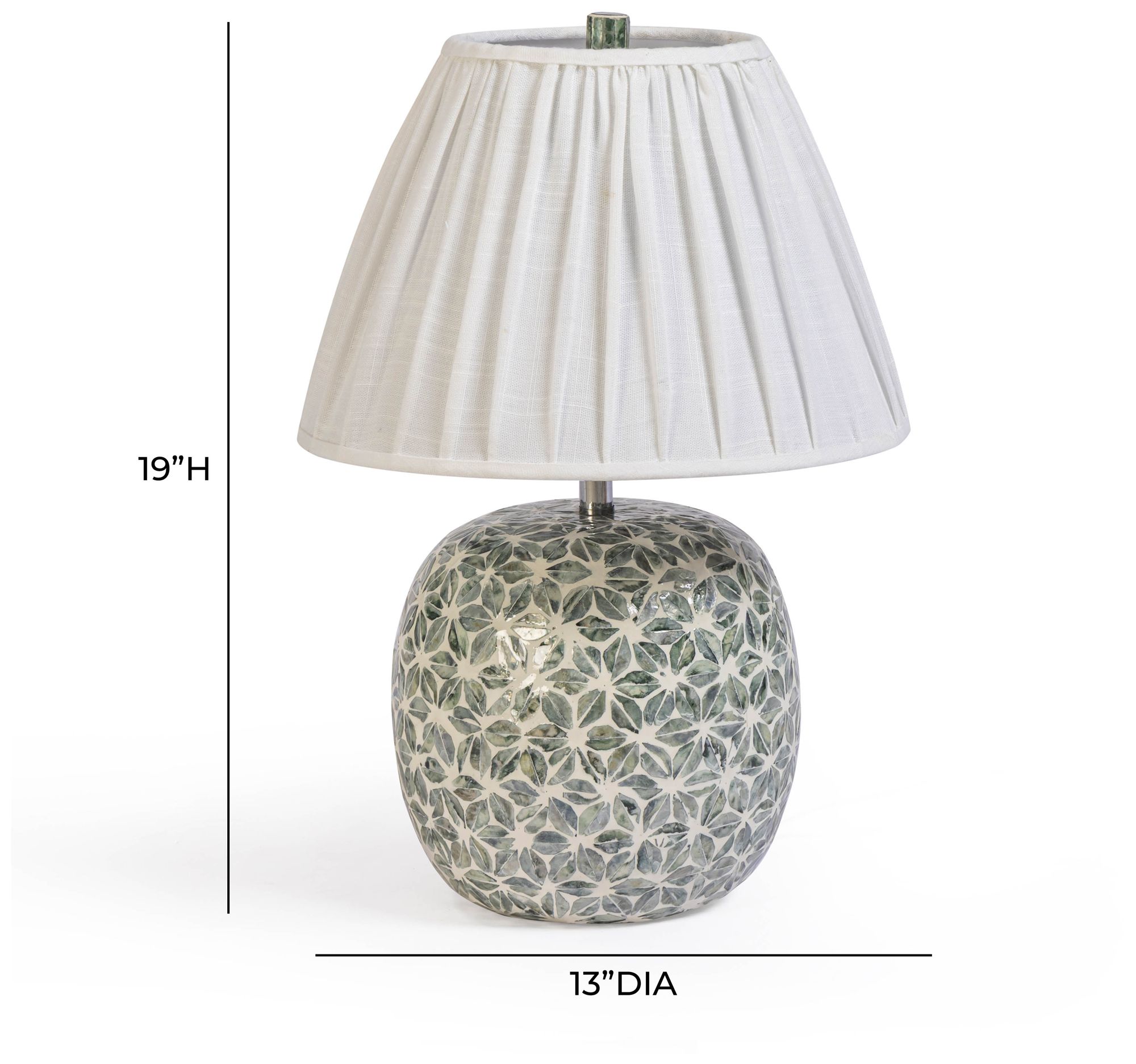 Image 6 Yaya Green Capiz Shell Table Lamp more views