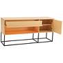 Yazda 60" Wide Maple 1-Drawer TV Stand w/ USB and LED Light