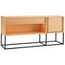 Yazda 60" Wide Maple 1-Drawer TV Stand w/ USB and LED Light
