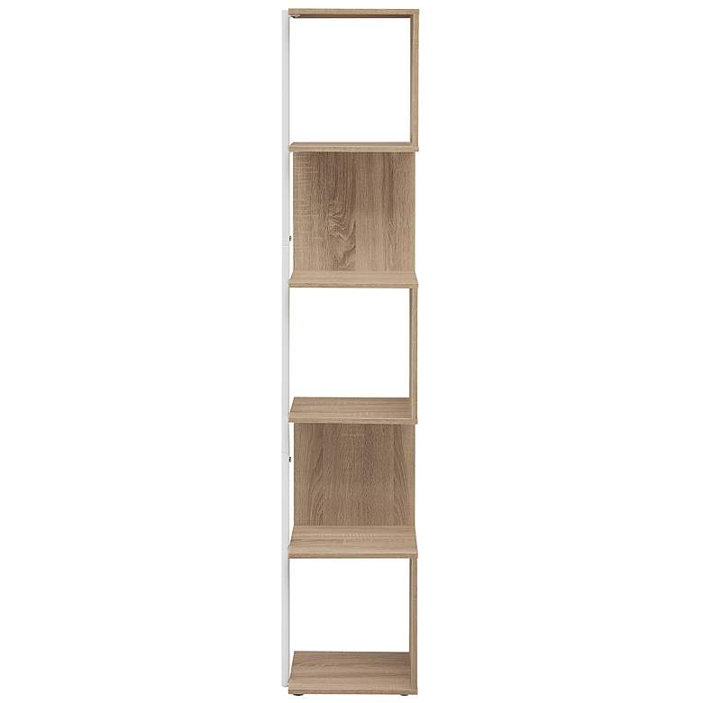 Image 6 Yaztra 11 3/4" Wide Natural Wood 5-Shelf Corner Bookcase more views