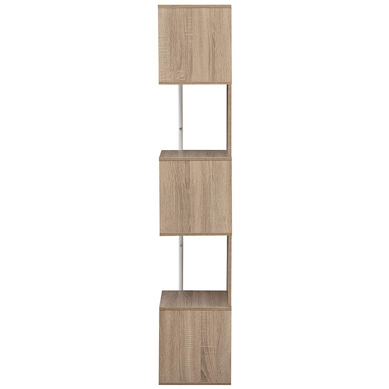 Image 7 Yaztra 11 3/4 inch Wide Natural Wood 5-Shelf Corner Bookcase more views