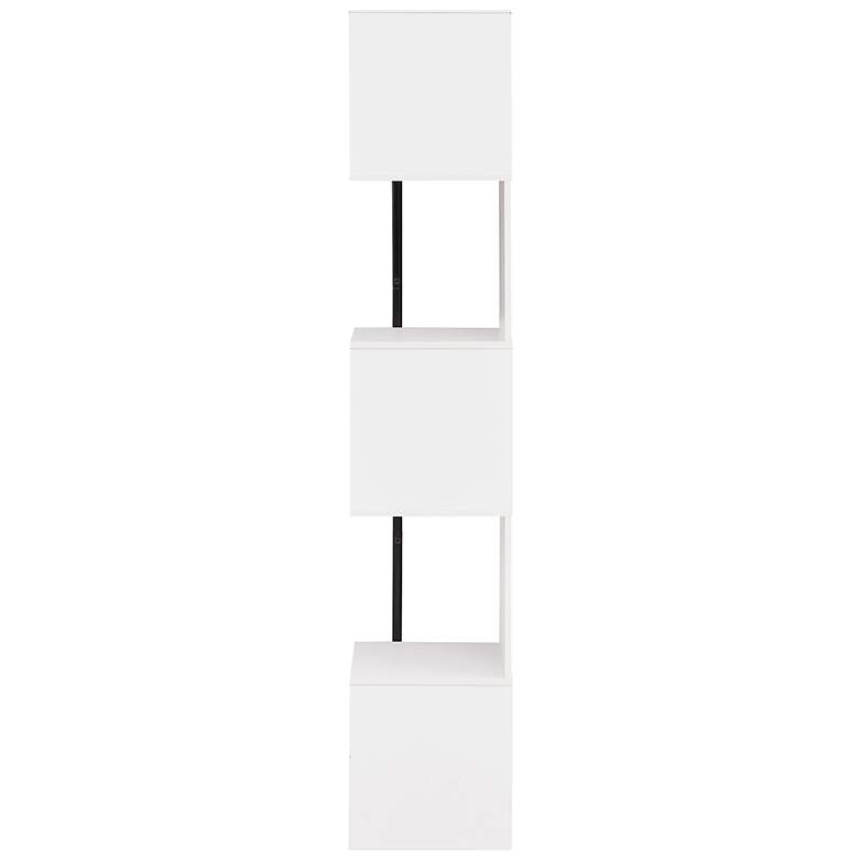 Image 6 Yaztra 12" Wide White and Black 5-Shelf Corner Bookcase more views