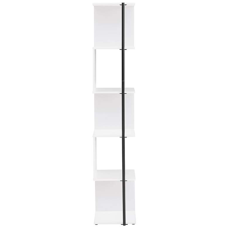 Image 7 Yaztra 12" Wide White and Black 5-Shelf Corner Bookcase more views