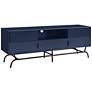 Yaztra 60" Wide Blue Wood 3-Drawer TV Stand