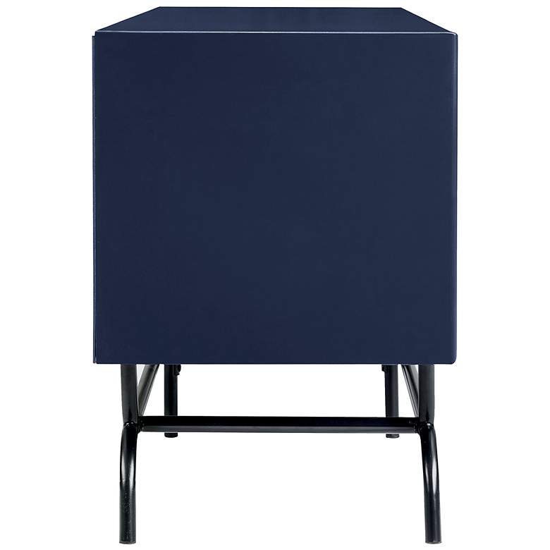 Image 5 Yaztra 60" Wide Blue Wood 3-Drawer TV Stand more views