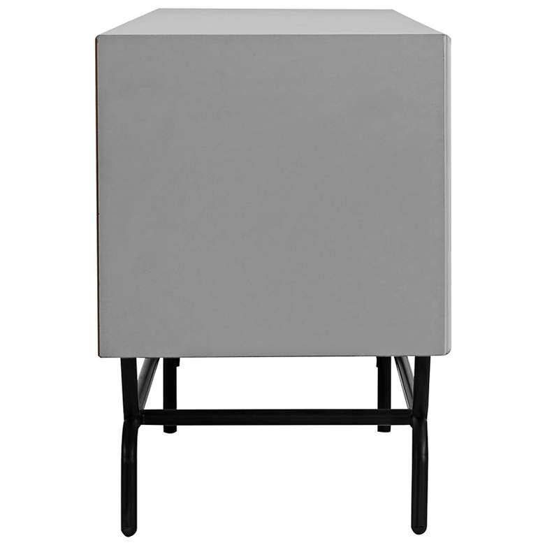 Image 4 Yaztra 60" Wide Gray Wood 3-Drawer TV Stand more views