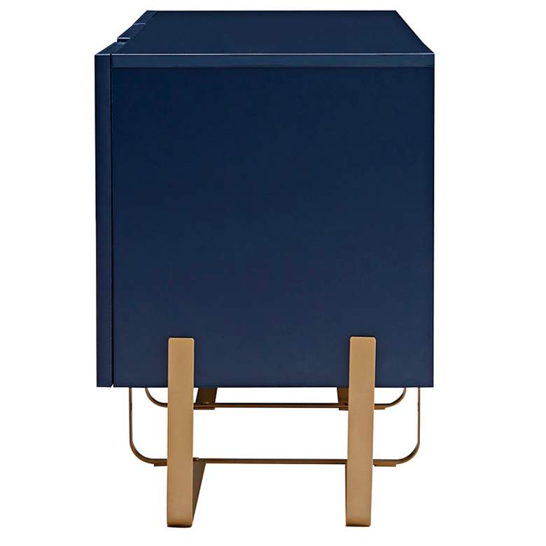 Image 4 Yaztra 60" Wide Indigo Wood 3-Door TV Stand more views