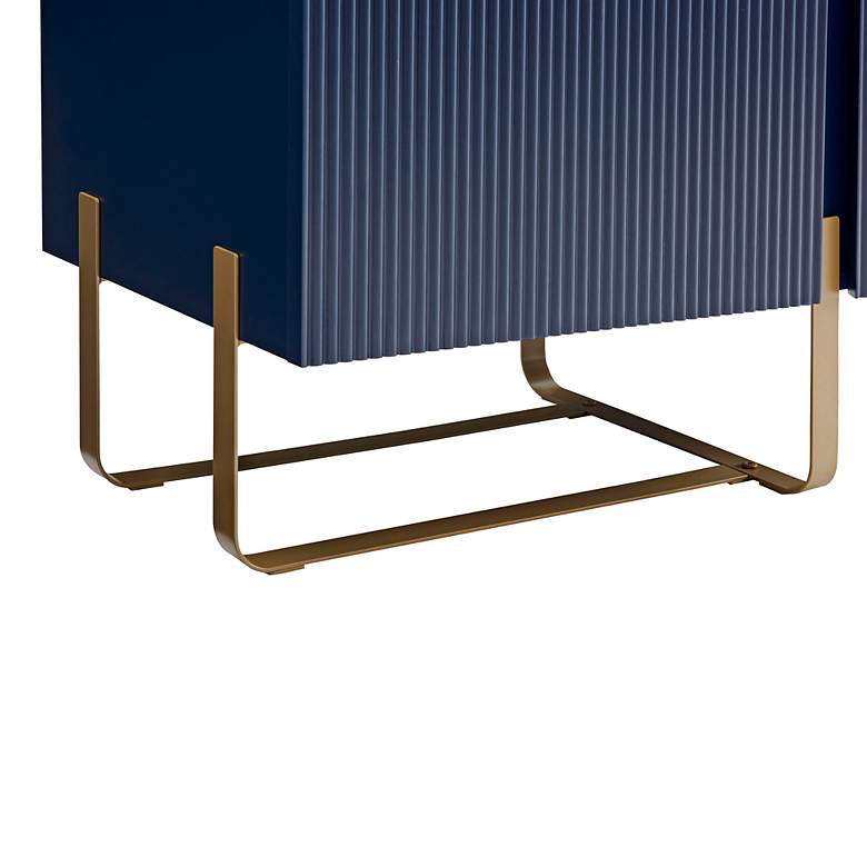 Image 5 Yaztra 60" Wide Indigo Wood 3-Door TV Stand more views