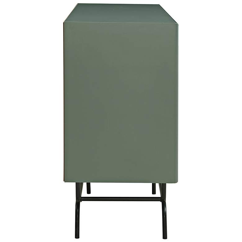 Image 7 Yaztra 60" Wide Sage Green Wood 3-Drawer TV Stand more views