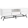 Yaztra 60" Wide White Wood 3-Drawer TV Stand
