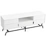 Yaztra 60" Wide White Wood 3-Drawer TV Stand
