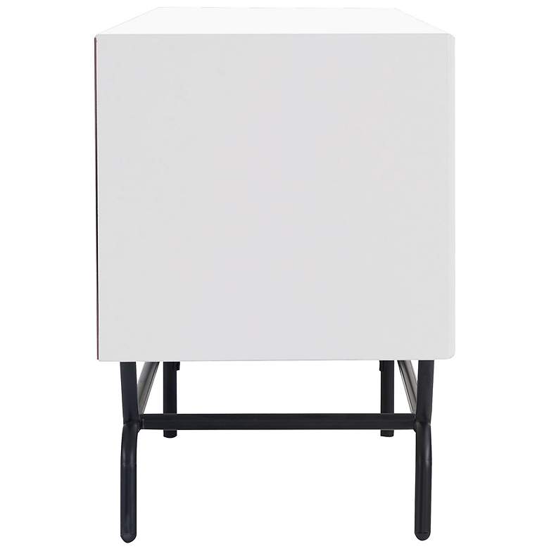Image 7 Yaztra 60" Wide White Wood 3-Drawer TV Stand more views