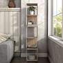 1_Yaztra 61 1/4" High Modern Natural Wood 5-Shelf Corner Bookcase