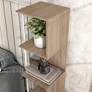 3_Yaztra 61 1/4" High Modern Natural Wood 5-Shelf Corner Bookcase more views