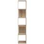 6_Yaztra 61 1/4" High Modern Natural Wood 5-Shelf Corner Bookcase more views