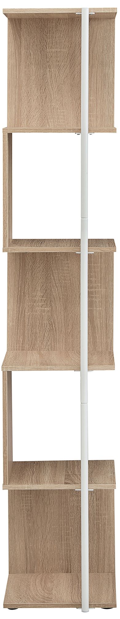 Yaztra 61 1/4" High Modern Natural Wood 5-Shelf Corner Bookcase