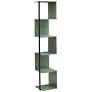 2_Yaztra 63 1/4" High Sage Green and Black 5-Shelf Corner Bookcase