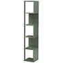 4_Yaztra 63 1/4" High Sage Green and Black 5-Shelf Corner Bookcase more views