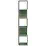 5_Yaztra 63 1/4" High Sage Green and Black 5-Shelf Corner Bookcase more views