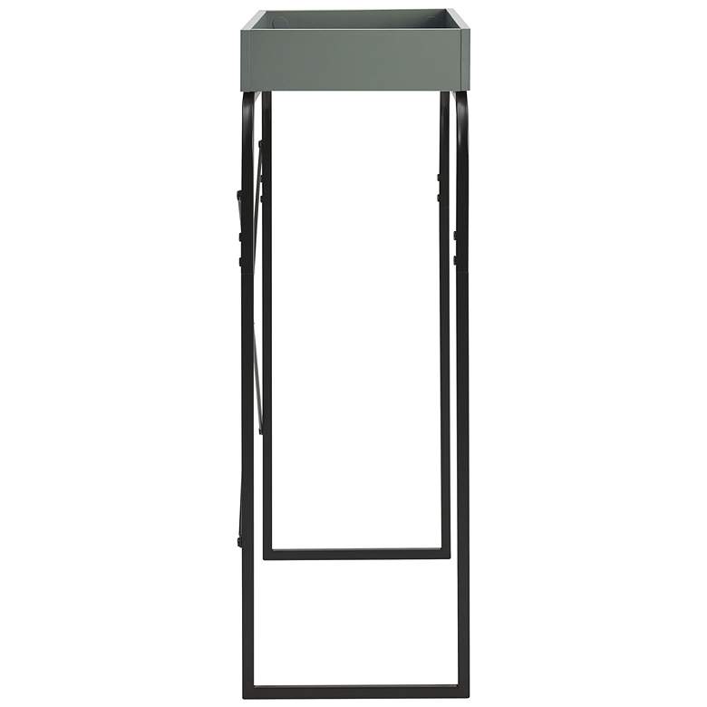 Image 4 Yazzy 33 1/4" Wide age Green Black U-Shaped Console Table more views