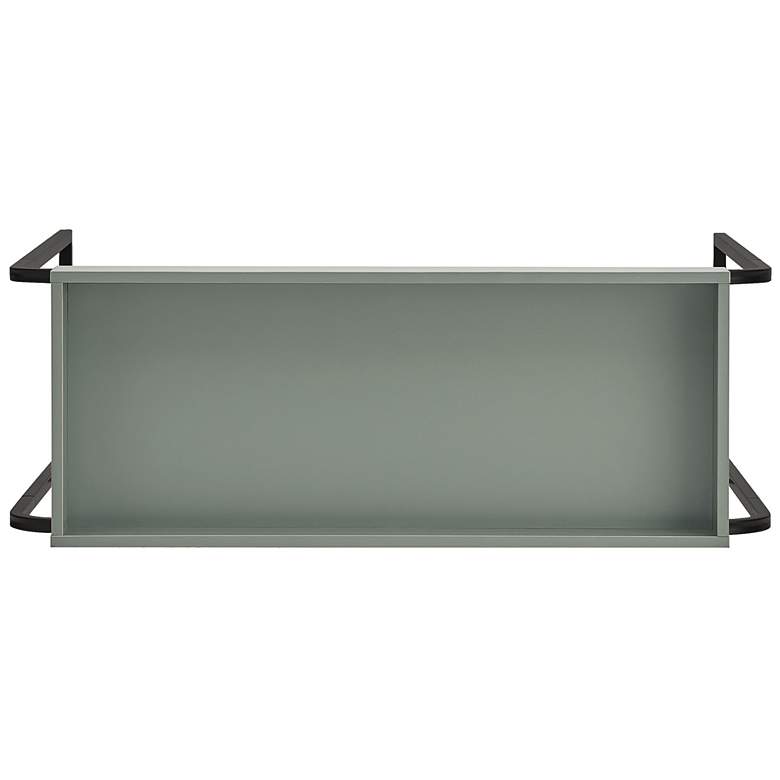 Image 7 Yazzy 33 1/4" Wide age Green Black U-Shaped Console Table more views
