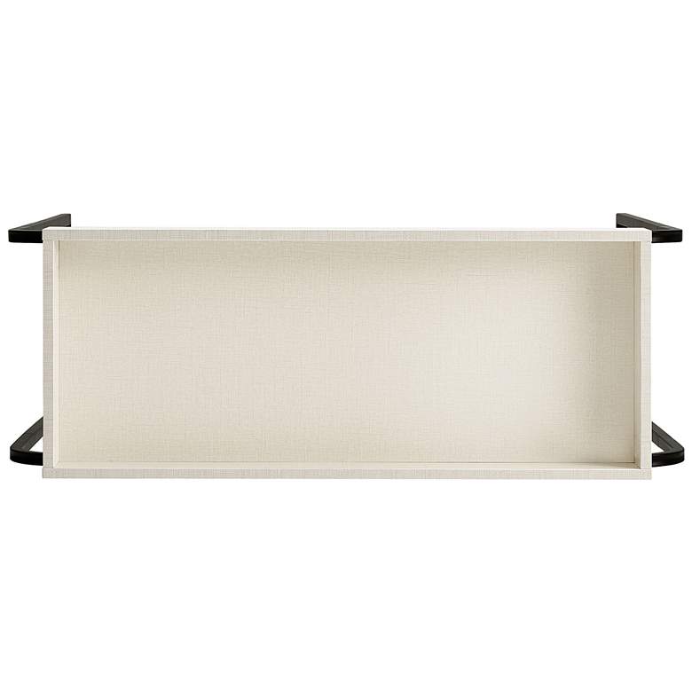Image 6 Yazzy 33 1/4" Wide Cream Weave Black U-Shaped Console Table more views