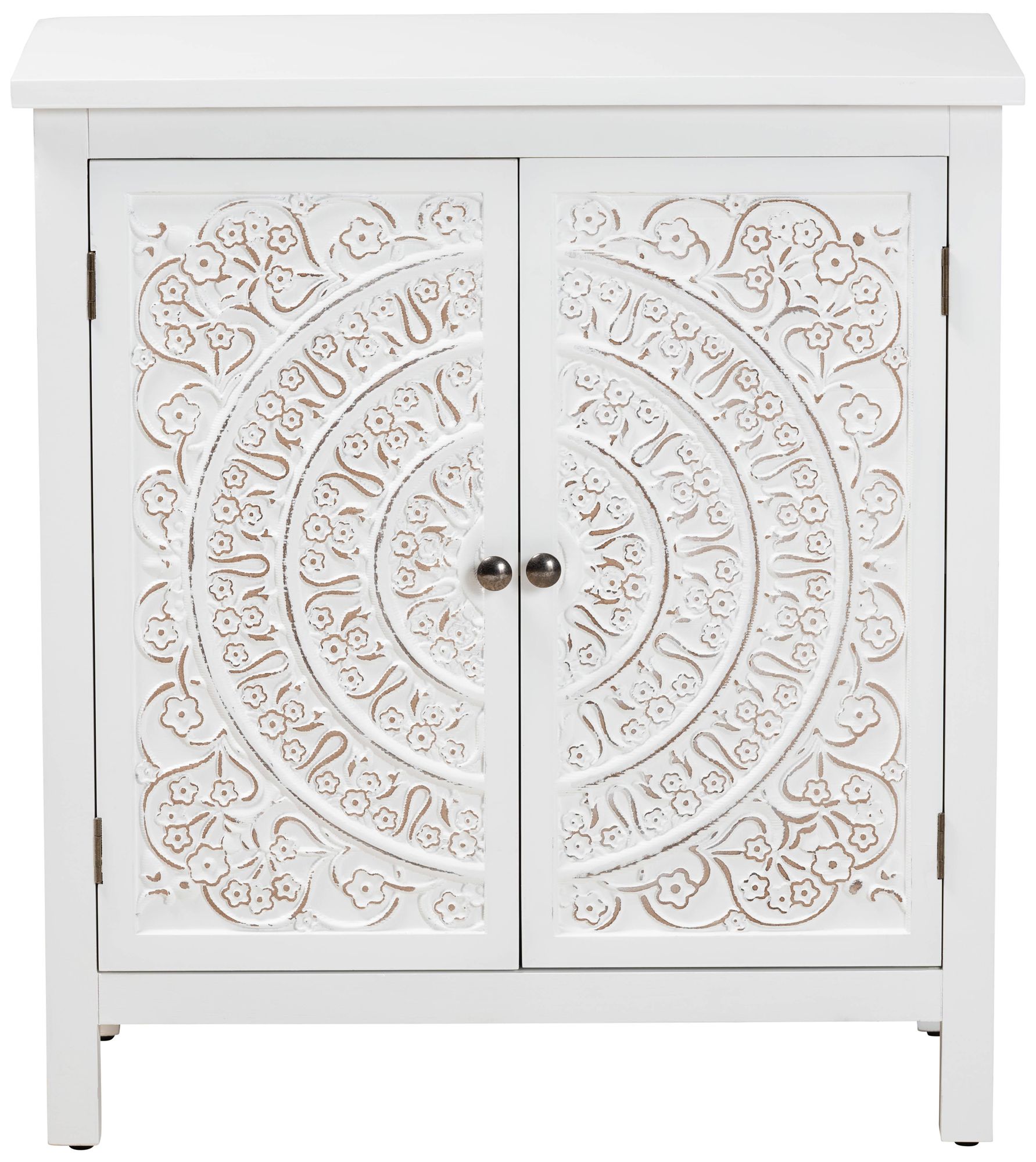 Yelena 28 3/4" Wide White Wood 2-Door Storage Cabinet