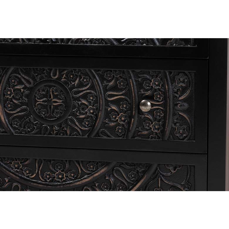 Image 3 Yelena 31 1/2" Wide Black Wood 3-Drawer Storage Cabinet more views