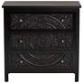 5_Yelena 31 1/2" Wide Black Wood 3-Drawer Storage Cabinet more views