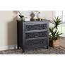 Yelena 31 1/2" Wide Black Wood 3-Drawer Storage Cabinet