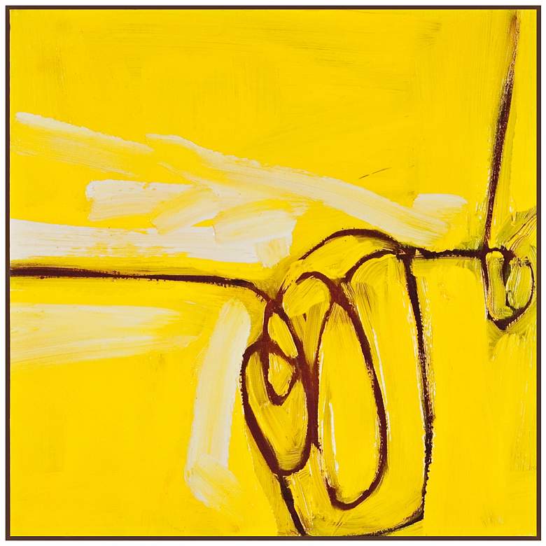 Image 1 Yellow 24 inch Square Framed Laminate Abstract Wall Art