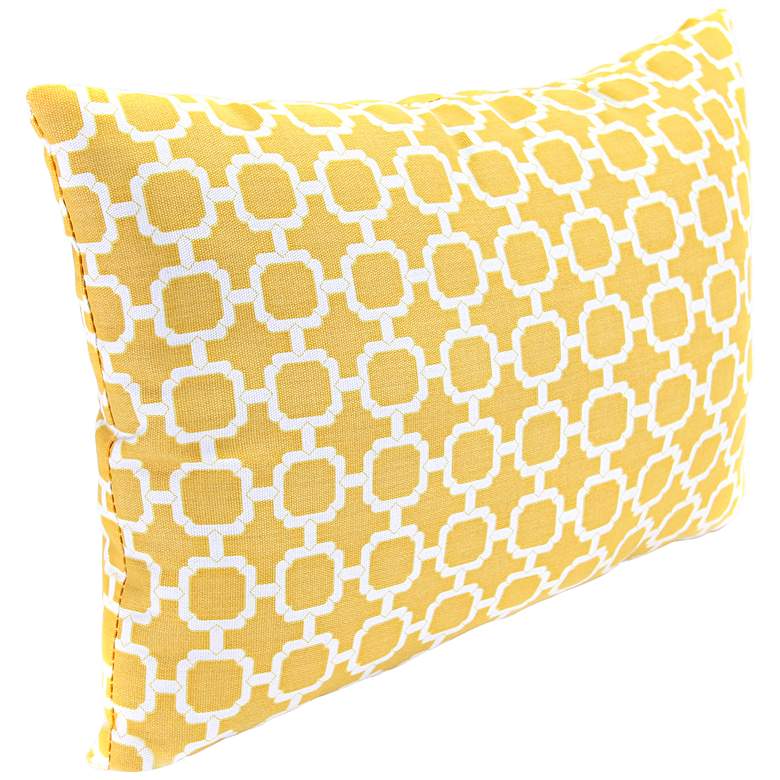 Image 1 Yellow and Cream 18" Various Edge Indoor-Outdoor Pillow