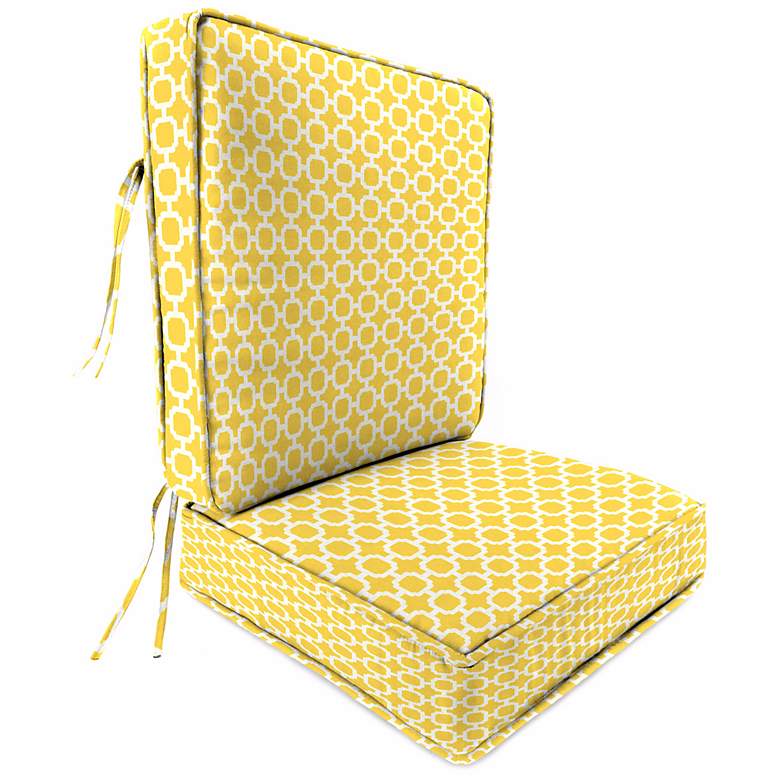 Image 1 Yellow and Cream Boxed Outdoor Seat Cushion