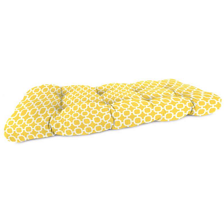Image 1 Yellow and Cream Outdoor Settee Cushion