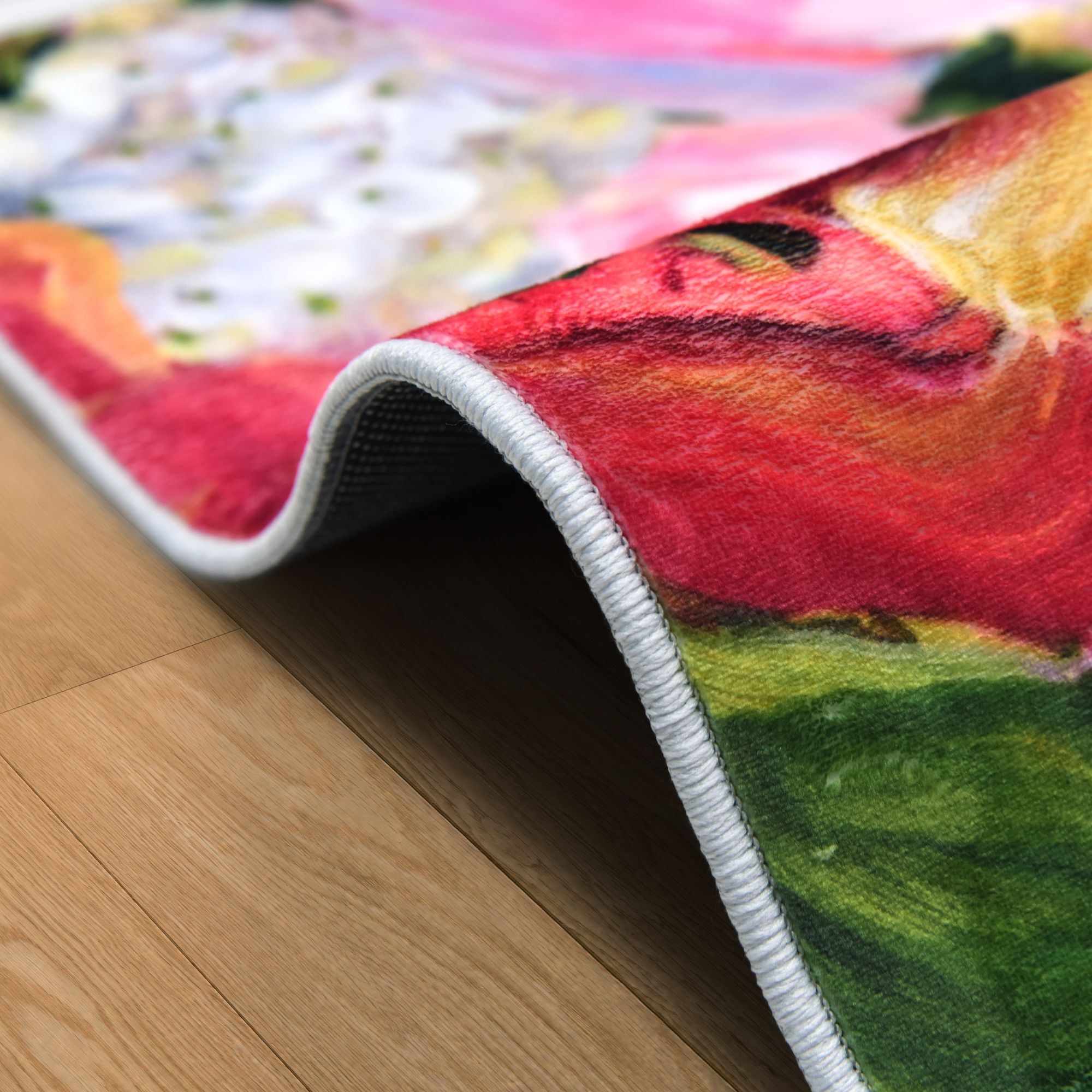 Image 6 Yellow and Violet I 5'x8'Hand Washable Flowers Power-loomed Art Area Rug more views