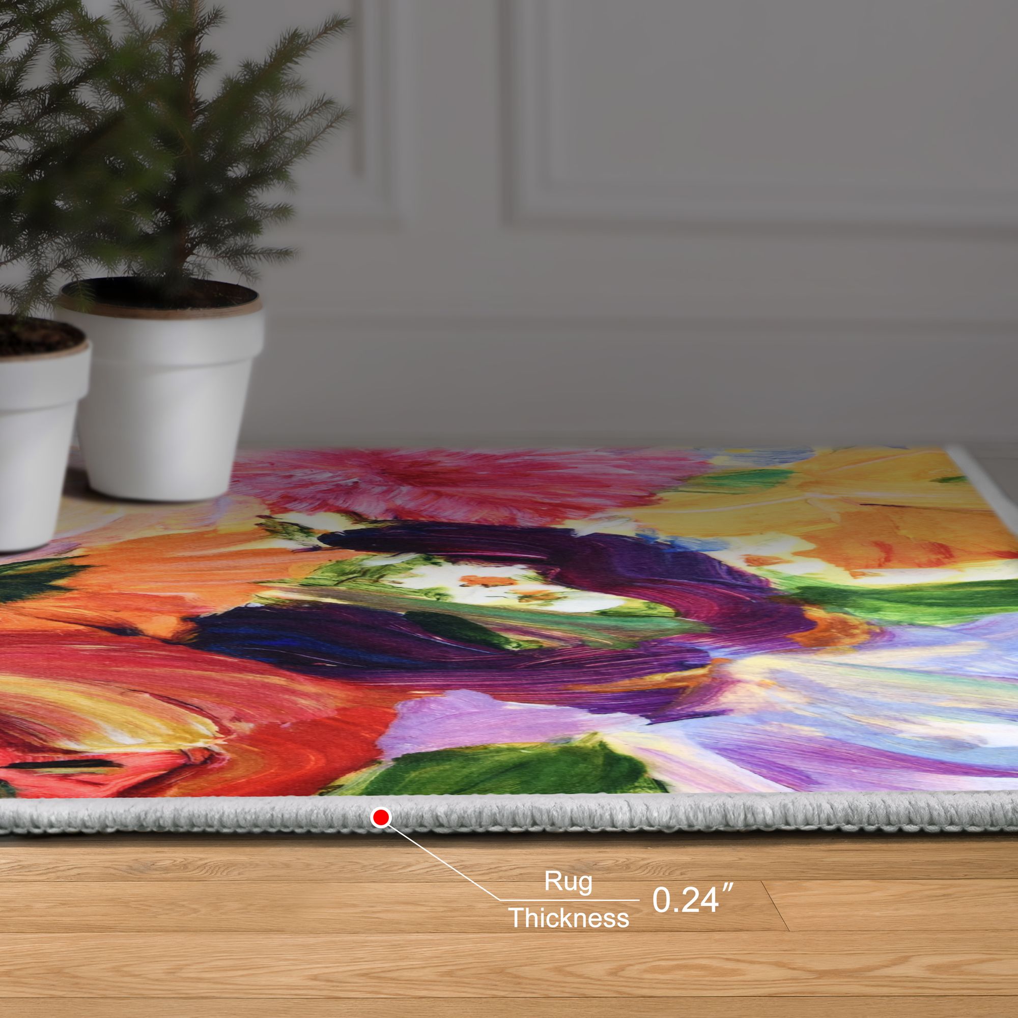 Image 7 Yellow and Violet I 5'x8'Hand Washable Flowers Power-loomed Art Area Rug more views