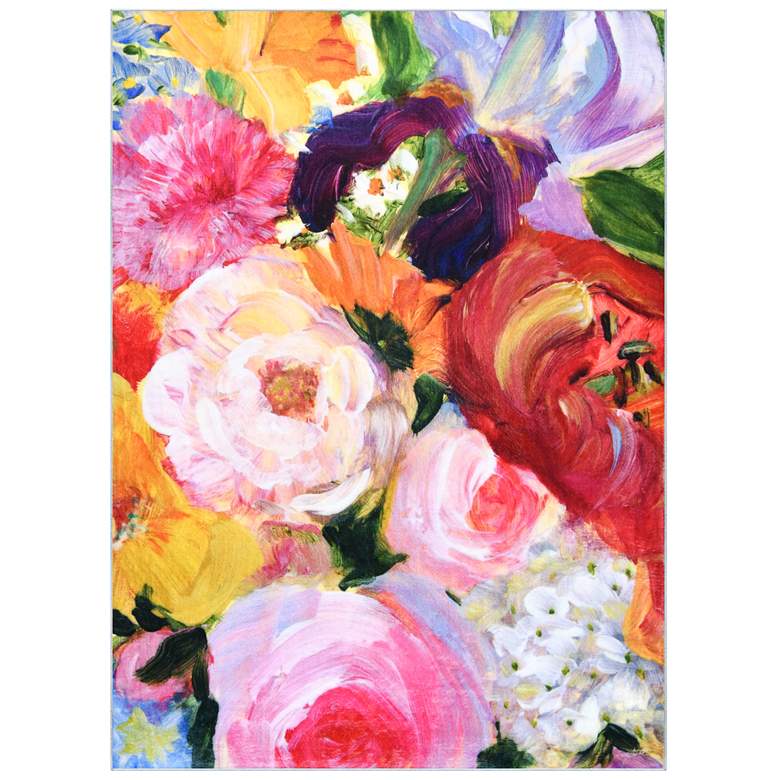 Image 1 Yellow and Violet I 8'x10'Hand Washable Flowers Power-loomed Art Area Rug