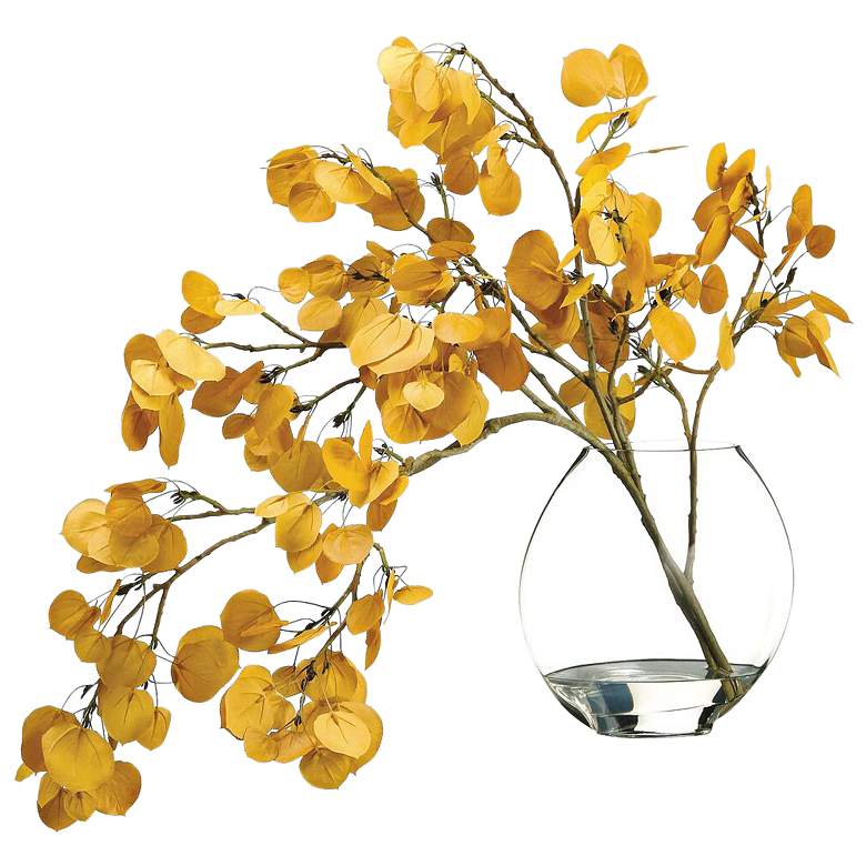 Image 1 Yellow Aspen Leaf Spray 29" Wide Faux Branches in Vase