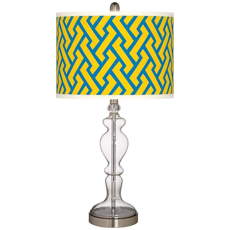 Image 1 Yellow Brick Weave Apothecary Clear Glass Table Lamp