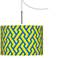 Yellow Brick Weave Giclee Glow Swag Style Plug-In Chandelier