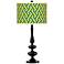 Yellow Brick Weave Giclee Paley Black Table Lamp