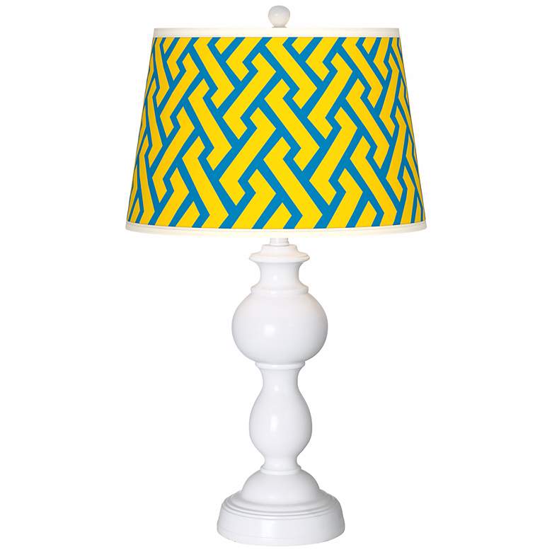 Image 1 Yellow Brick Weave Giclee Sutton Table Lamp