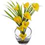 Yellow Calla Lily and Grass 15 1/2"W Faux Flowers in Vase