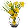 Yellow Calla Lily and Grass 15 1/2"W Faux Flowers in Vase