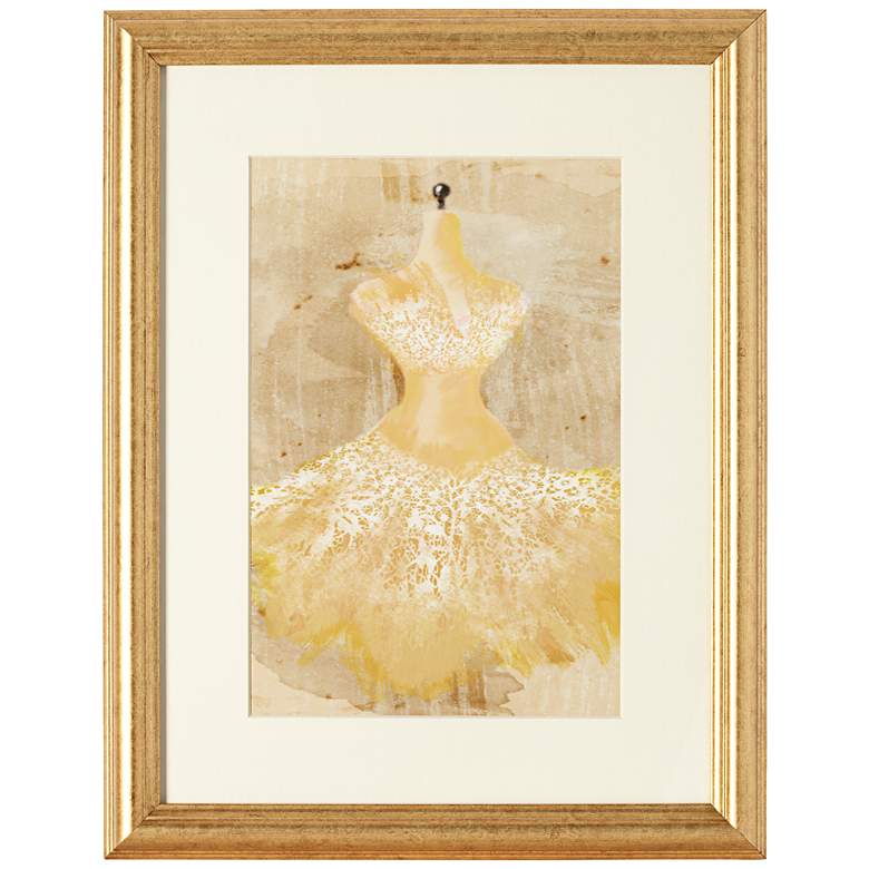 Image 1 Yellow Couture Fashion 18 inch Gold Framed Wall Art
