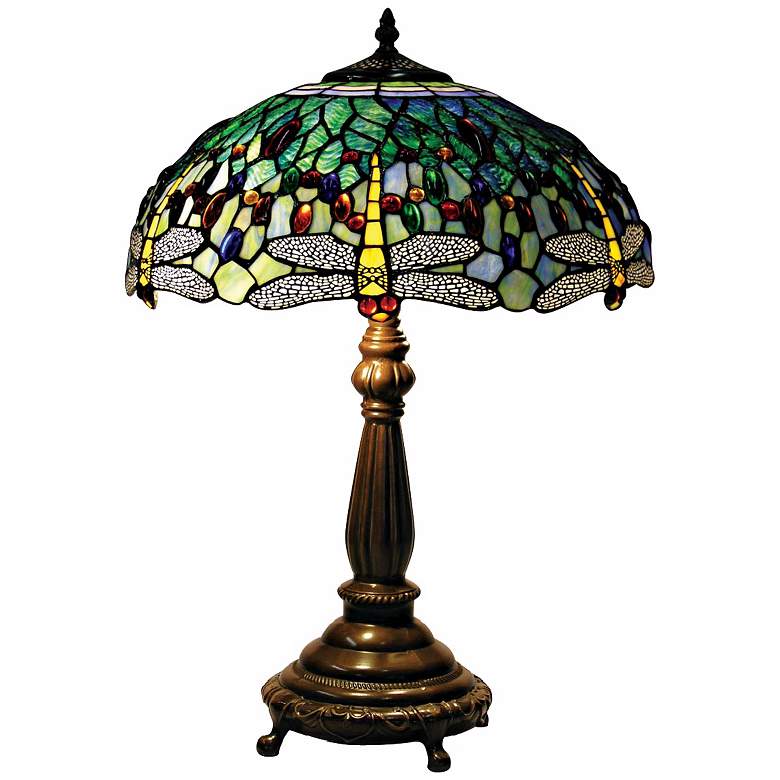 Image 1 Yellow Dragonfly Tiffany Style Table Lamp