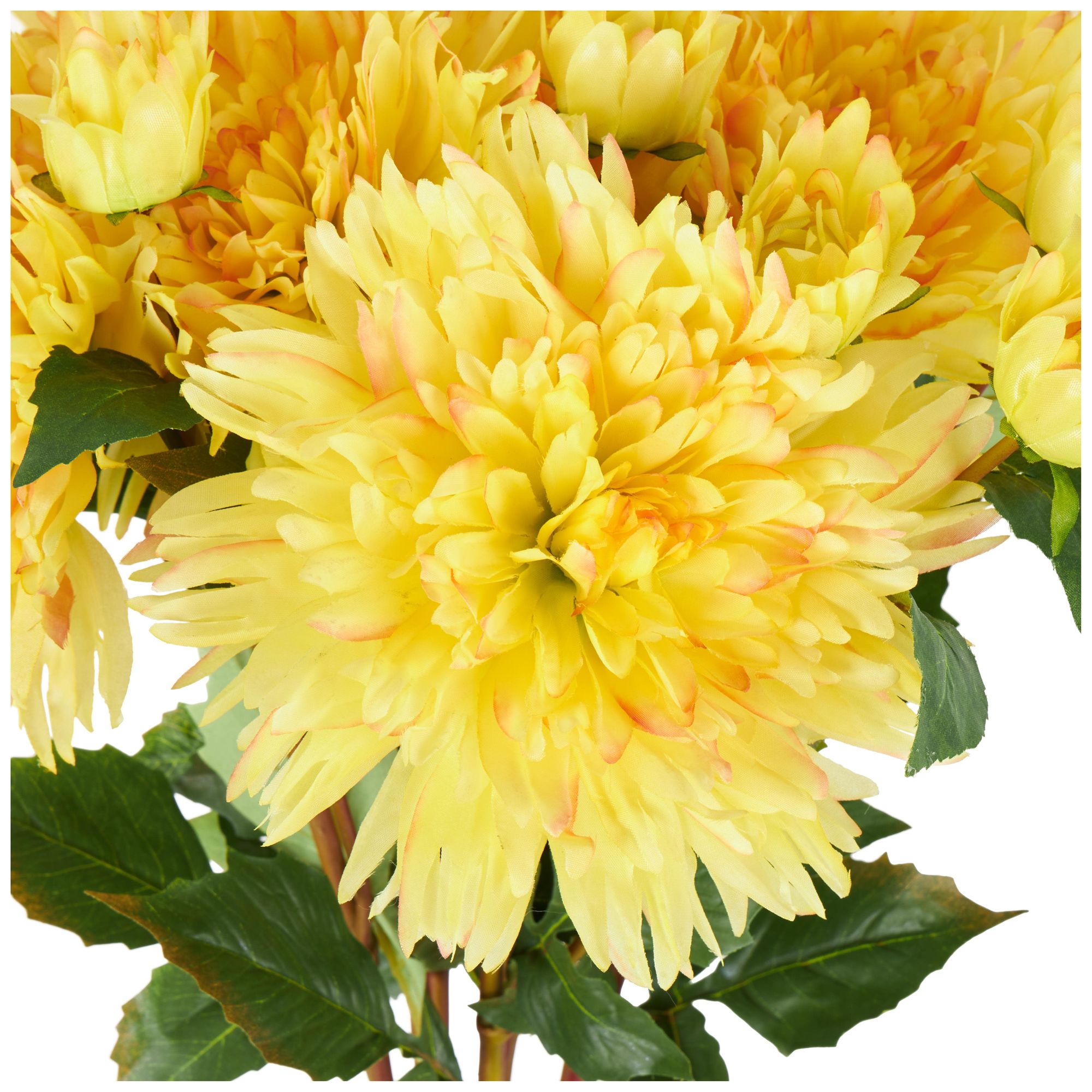 Image 2 Yellow Faux Foliage Traditional Artificial Flower Stem, S/8 32"H more views